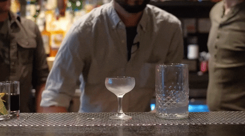 Drinks being poured at the bar